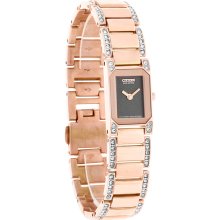 Citizen Eco-Drive Ciena Ladies Crystal Rose Gold Tone Bracelet Watch EG2773-54X