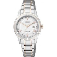 Citizen Eco-drive Ladies Wr 50m Elegant Two Dual Tone Women's Watch Fe1034-59a