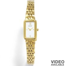 Citizen Eco-Drive Silhouette Gold Tone Stainless Steel Watch -