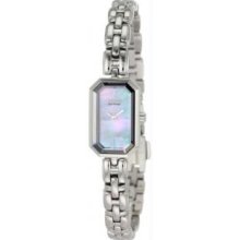 Citizen EG2750-50D Womens Stainless Steel Eco-Drive Silhouette Mother Of Pearl Dial Faceted Crystal