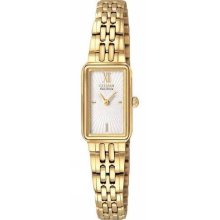 Citizen Eg2822-51a Women's Eco-drive Gold Tone Stainless Steel White Dial Watch