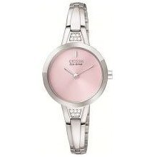 Citizen EX1150-52X Watch Eco Drive Silhouette Ladies - Pink MOP Dial Stainless Steel Case Quartz Movement