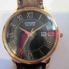 Citizen Japan Eco-drive Men's Watch Quartz Solar Power Lea Original