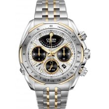 Citizen Signature Av1004-56a Two-tone Eco-drive Chronograph Flyback Men's Watch