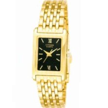 Citizen Women's $150 All Gold Dress Watch W/ Black Dial Ej5852-51e