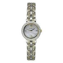 Citizen Women's $275 Eco-drive Two-tone Watch W/ Crystals Ew9144-58d