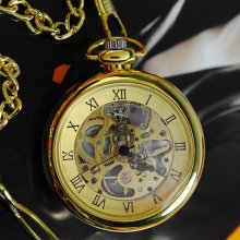 Classical fashion golden restore ancient ways mechanical pocket watch