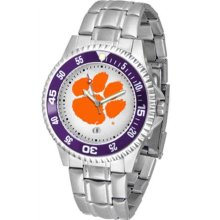 Clemson Tigers Mens Steel Bandwrist Watch