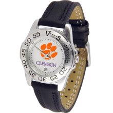 Clemson Tigers Womens Leather Wrist Watch