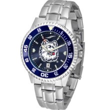 Connecticut Huskies Competitor AnoChrome Men's Watch with Steel Band and Colored Bezel