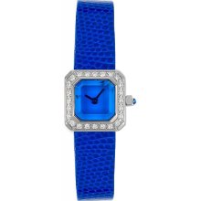 Corum Sugar Cube Diamond Steel Blue Ladies Watch 137 423 47 0023 EB34