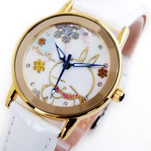 Creative Lady Watch Beautiful Smart Patterns Dial Quality Pu Leather Band 91026