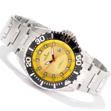 Croton Yellow 44mm Dial 20 ATM DATE Watch CA301228SSYL