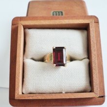 Custom James Avery 14k Yellow Gold Bella Ring W/ Garnet & Box