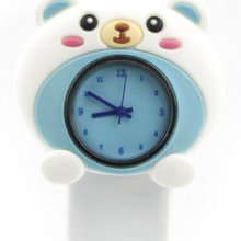 Cute Cartoon Animal Bear Children Boy Girl Silicone Slap Watch White