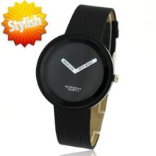 Cute Kawai Kid Unisex Girl Boy Quartz Wrist Sport Watch Analog Black Pu Leather