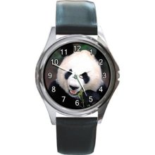 Cute Panda Wildlife Animal Unisex Round Metal Watch Gift model 26568469 - Gun Metal