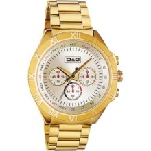 D&g Mens Pampellone Chronograph Goldtone Stainless Steel Bracelet U-0912169