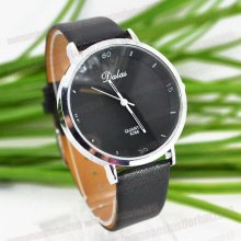 Dalas Women's Wrist Watch Quartz Black Leather Round Ladies Analog Watch M701b