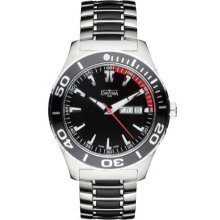 Davosa Men's Quartz Watch With Black Dial Analogue Display And Silver Stainless Steel Bracelet 16346550