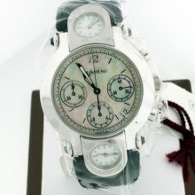 Delaneau 3 Time Zone Mother Of Pearl Chronograph With Date $18,250.00 Watch.