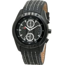 Dfactory Dfu012wbb Chronograph Black Leather Strap Men's Watch -great Gift