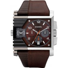 Diesel Brown Leather Chronograph Mens Watch DZ4186 ...