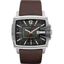 Diesel DZ1496 Men's Advanced Grey Dial Brown Leather Strap Watch