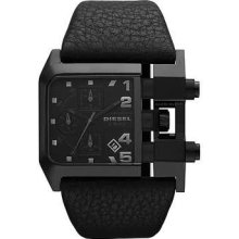 Diesel DZ4226 Men's Black Ion Plated Leather Strap Black Dial Chr ...