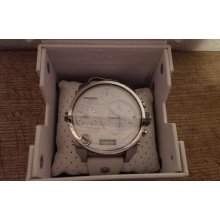 Diesel Dz7194 Bad Ass White Leather Watch $300