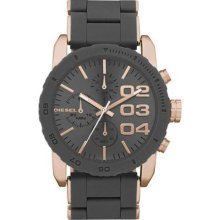 Diesel Franchise Dz5307 Silicone And Rose Gold Band Watch In Stock