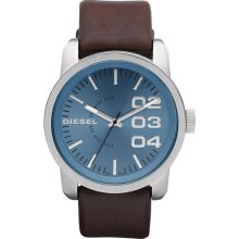 DIESEL 'Franchise' Leather Strap Watch, 46mm