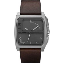 Diesel Gents Grey Dial Brown Leather Strap DZ1409 Watch