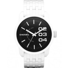 Diesel Men's White Plastic Case and Bracelet Black Dial White Accents DZ1522