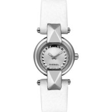 Diesel Women's Silver Dial White Leather ...