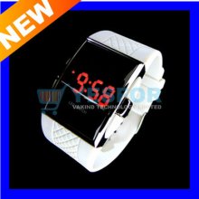 Digital Red Led Sports Wrist Watch Unisex White I