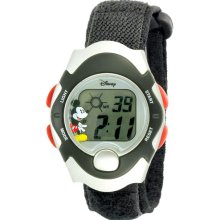 Disney Unisex Mickey Mouse LCD Sport Watch, Nylon Strap