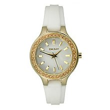 DKNY Gold-tone with Glitz White Dial Women's watch #NY8219