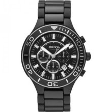 Dkny Watch Ny1490 Stainless Steel Black Ceramic Men Round Sport Chrono