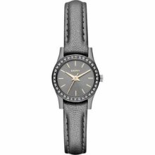 DKNY Women's NY8695 Black Leather Quartz Watch with Black Dial