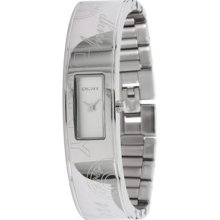 Dkny Womens Watch Steel Half Bangle Bracelet White Dial W/box Ny8290