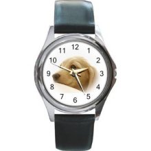 Dog Unisex Silver-Tone Round Metal Watch 01