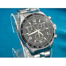 Dressy Mens Timex Premium Tachymeter Chronograph Watch, Sharp