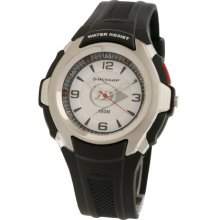 Dunlop DUN-123-G01 - Dunlop Analog Men Watch, White Dial With Black Details And Black Rubber Band