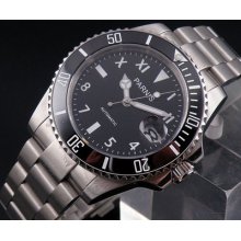 E1027,parnis 40mm Black Dial Ceramic Bezel Sapphire Glass Submariner Automatic