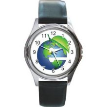 Earth Day Unisex Silver-Tone Round Metal Watch 03