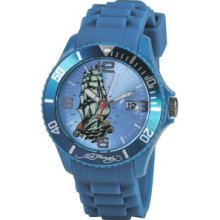 Ed Hardy Men's Matterhorn Sailing Ship Watch in Blue