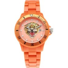 Ed Hardy VIP Tiger Orange Dial Unisex Watch #VPOR