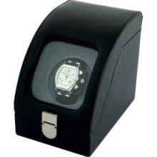 Eilux Single Automatic Watch Winder - Black Leather