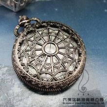 Electronic Steampunk Engraved Spiderweb Handwinding Skeleton Unisex Pocket Watch